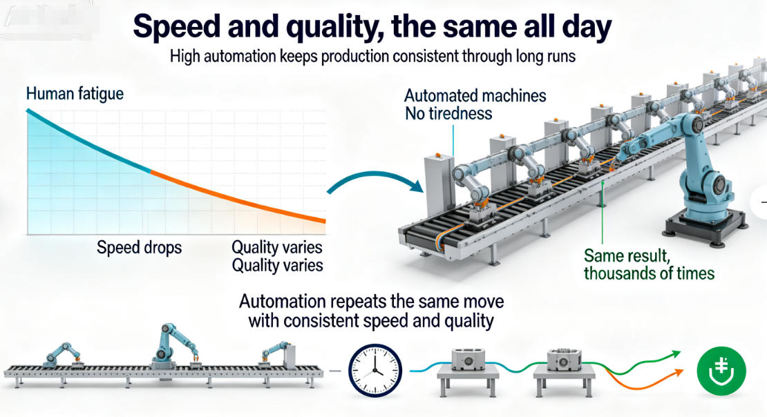 automated printing line running high volume output