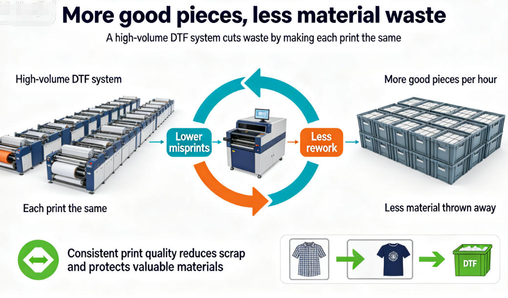 heat transfer system reducing print waste
