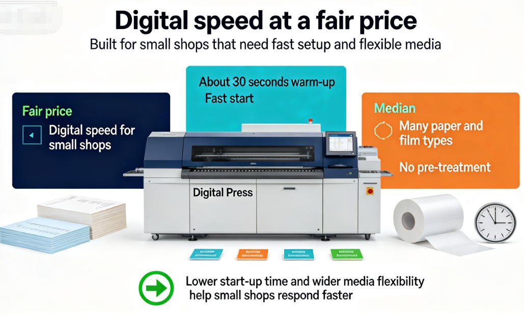 Small label shop using a digital label press